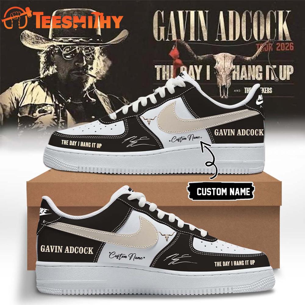 Gavin Adcock The Day I Hang It Up Tour 2026 Signature Black Air Force 1 Shoes