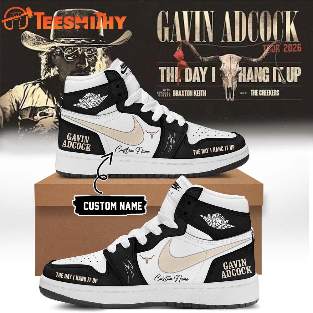 Gavin Adcock The Day I Hang It Up Tour 2026 Signature Black Air Jordan 1 Shoes