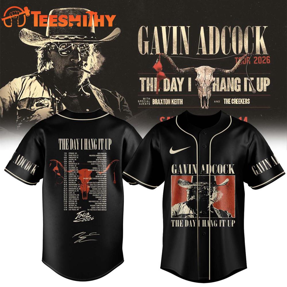 Gavin Adcock The Day I Hang It Up Tour 2026 Signature Limited Edition Baseball Jersey