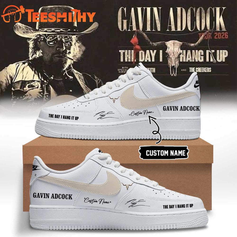 Gavin Adcock The Day I Hang It Up Tour 2026 Signature White Air Force 1 Shoes