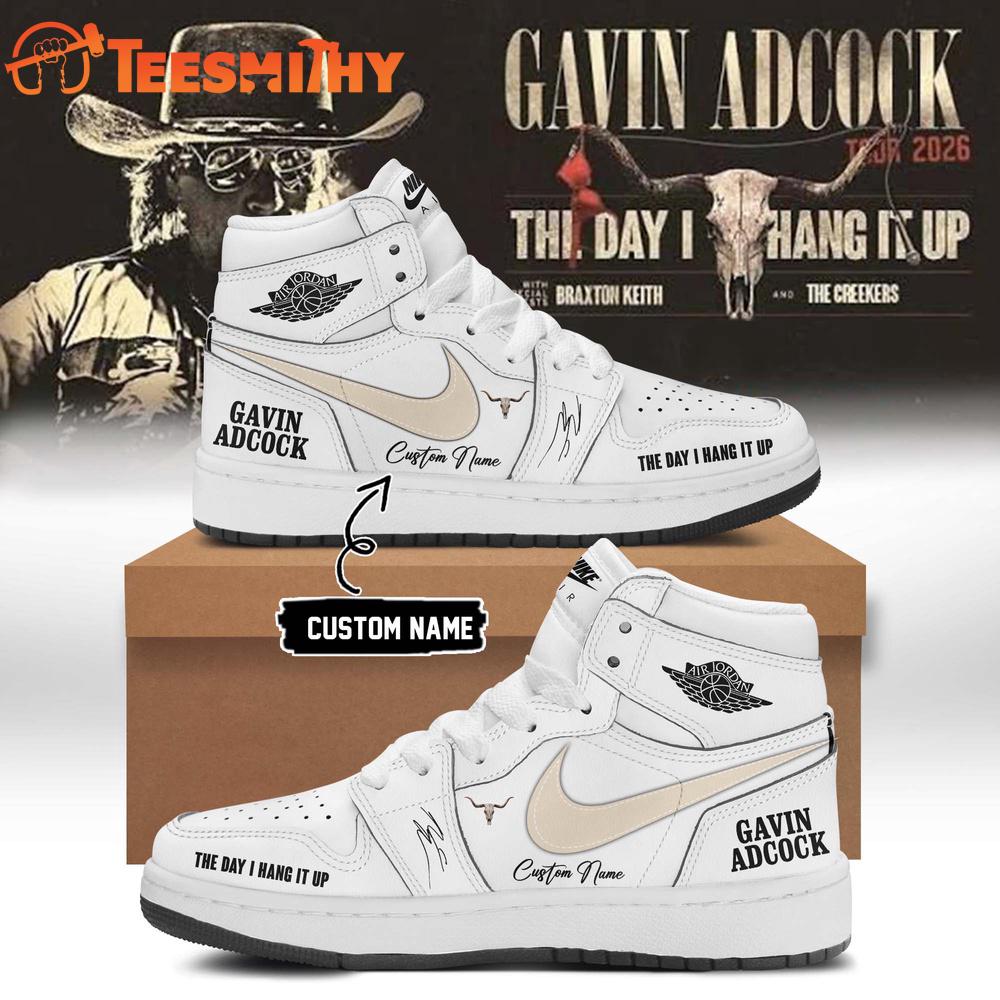 Gavin Adcock The Day I Hang It Up Tour 2026 Signature White Air Jordan 1 Shoes