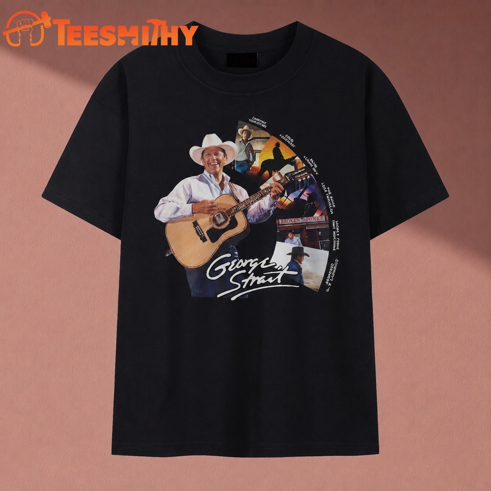 George Strait Discography Vinyl Wheel Vintage Country Music T Shirt