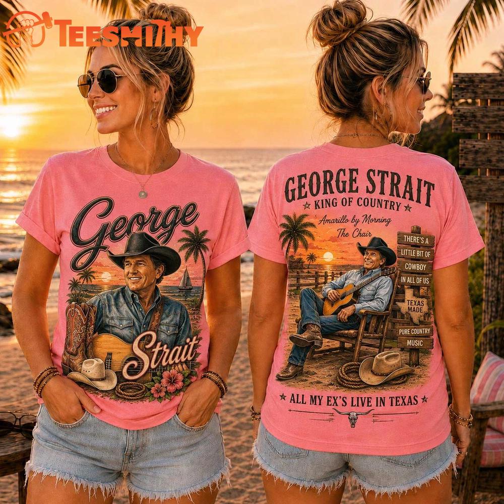 George Strait Retro Sunset Music 3D T-Shirt