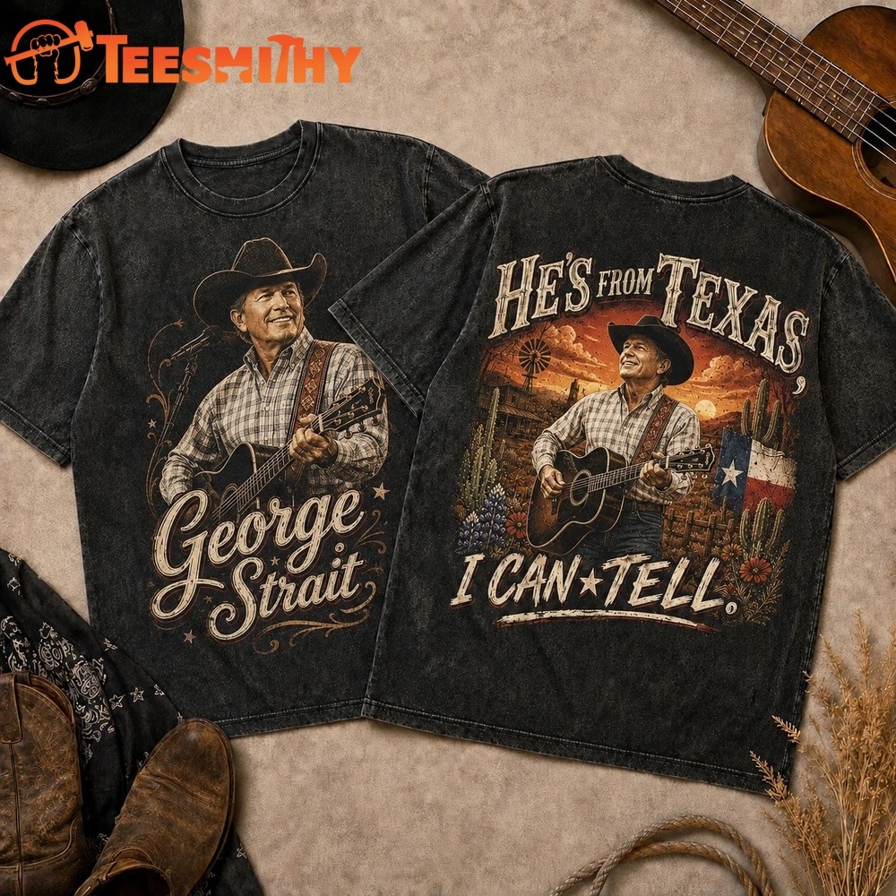 George Strait Vintage Portrait Sunset Guitar 3D Shirt