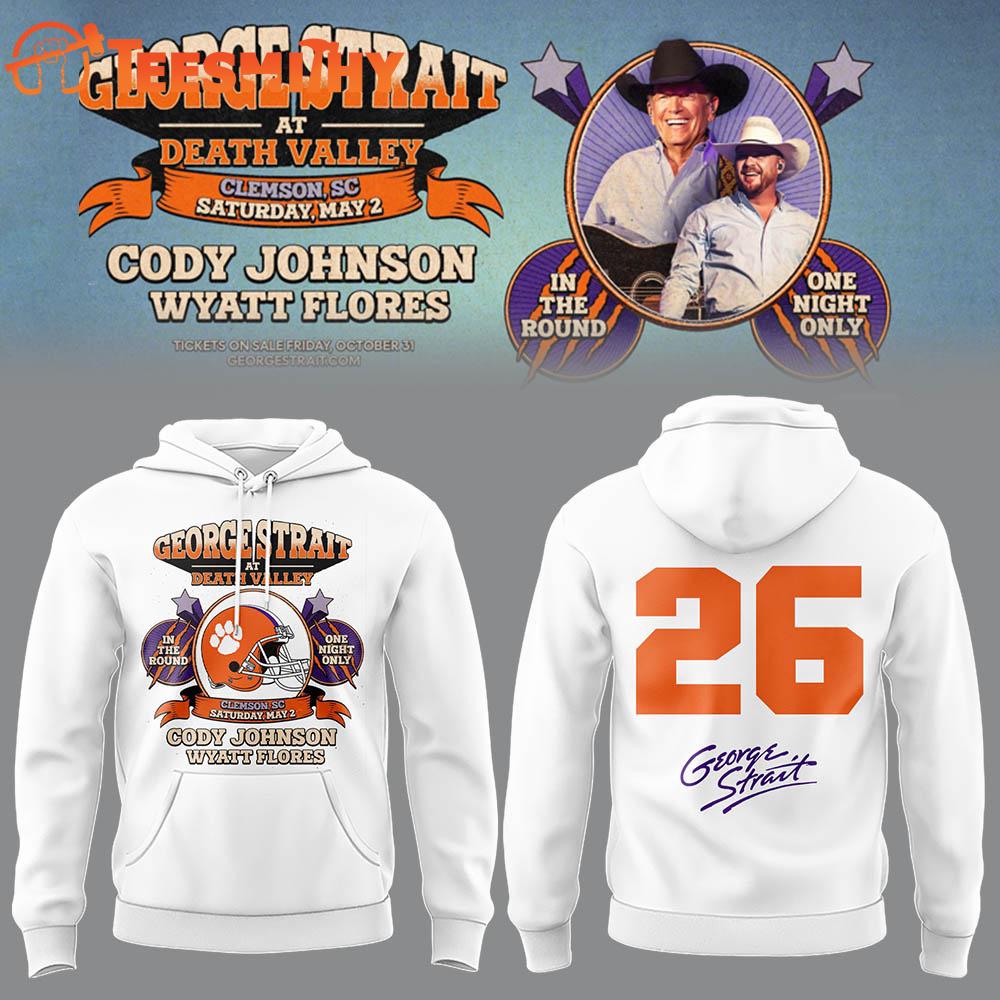 George Strait x Clemson Tiger 2026 Tour Limited Edition White Hoodie