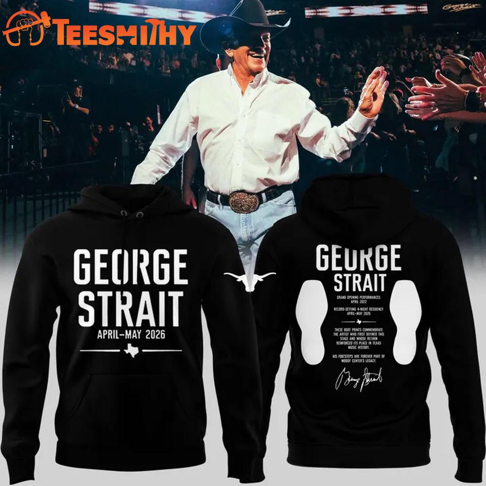 George Strait x Texas Longhorns 2026 Black Hoodie