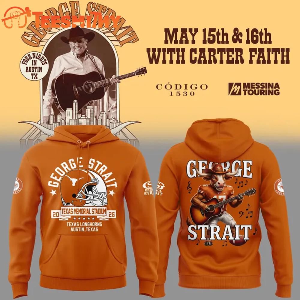 George Strait x Texas Longhorns Mascot The King of Country Music 2026 Hoodie