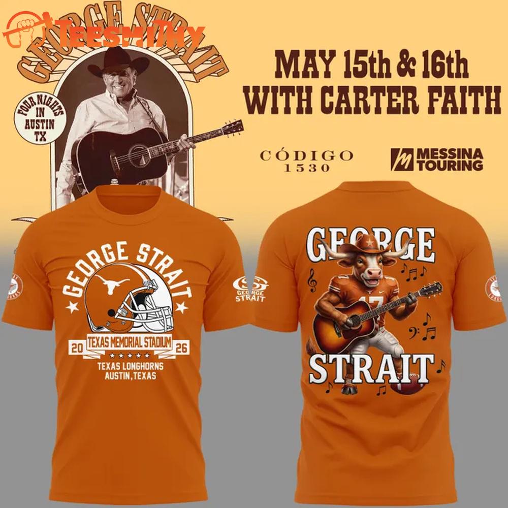 George Strait x Texas Longhorns Mascot The King of Country Music 2026 T-Shirt
