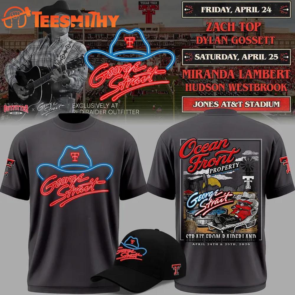 George Strait x Texas Tech Red Raiders Football Ocean Front Official Concert 2026 New Design 3D Shirt