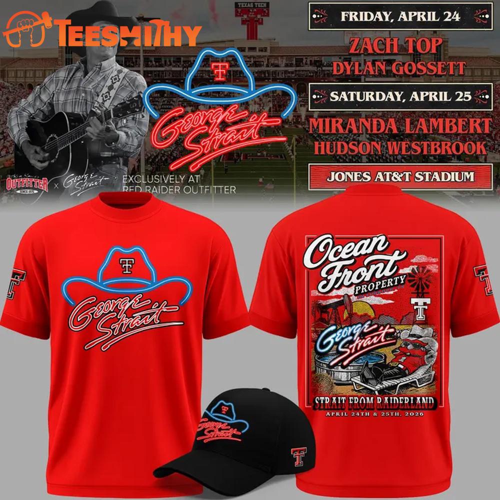 George Strait x Texas Tech Red Raiders Football Ocean Front Official Concert 2026 Red T Shirt