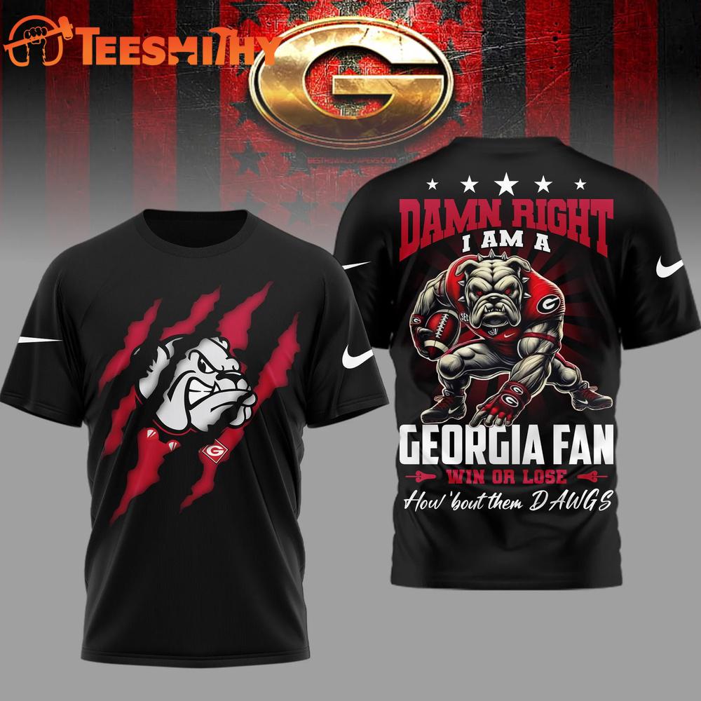 Georgia Bulldogs 2026 NCAA Go Dawgs Black 3D Shirt
