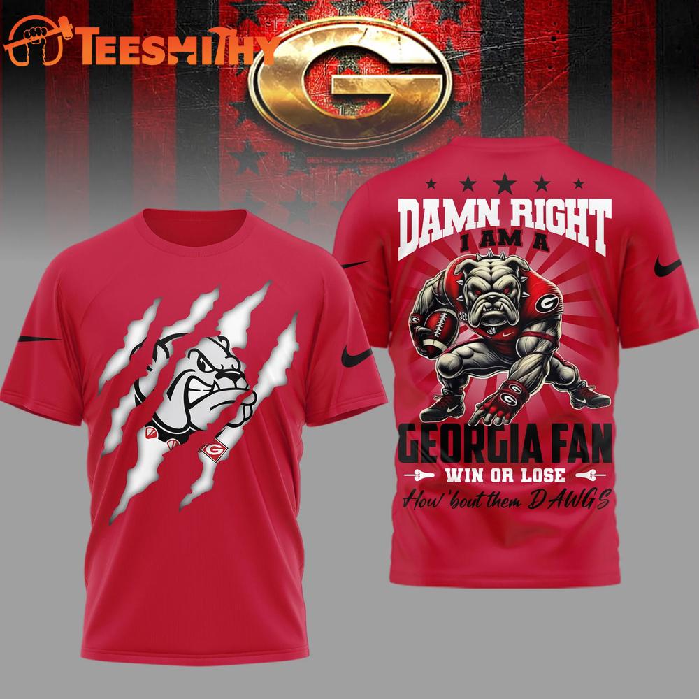 Georgia Bulldogs 2026 NCAA Go Dawgs Red 3D Shirt