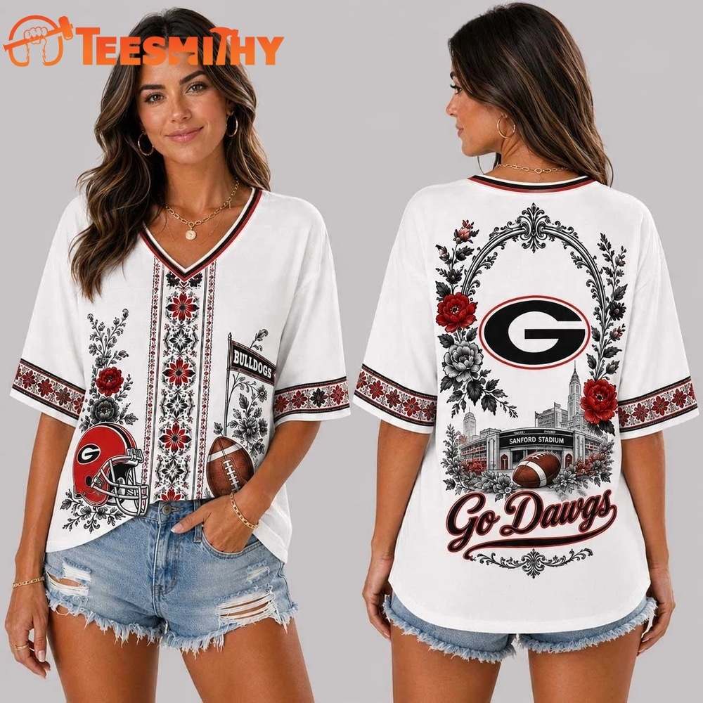 Georgia Bulldogs NCAA Collegiate Pride Collection V Neck T Shirt