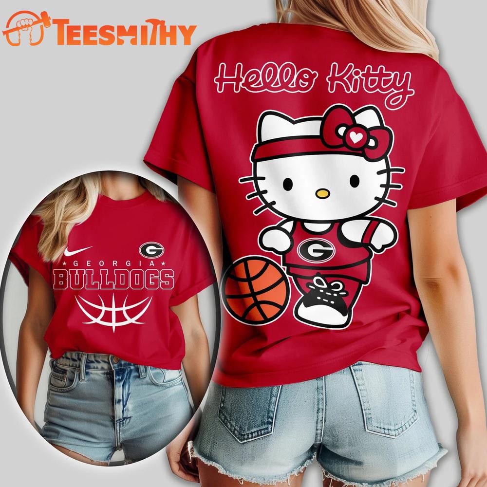 Georgia Bulldogs NCAA Hello Kitty Basketball Unisex 3D T Shirt