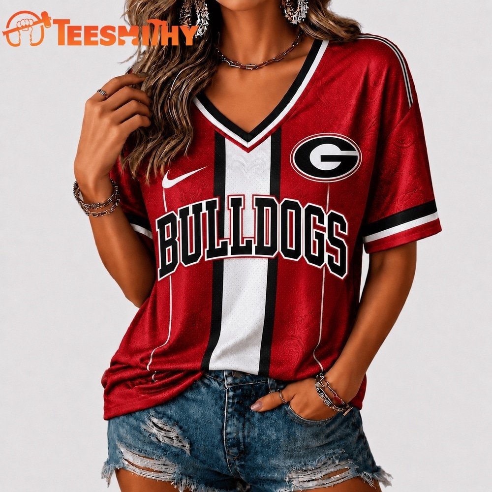Georgia Bulldogs NCAA Rivalry Game Spirit V neck T Shirt
