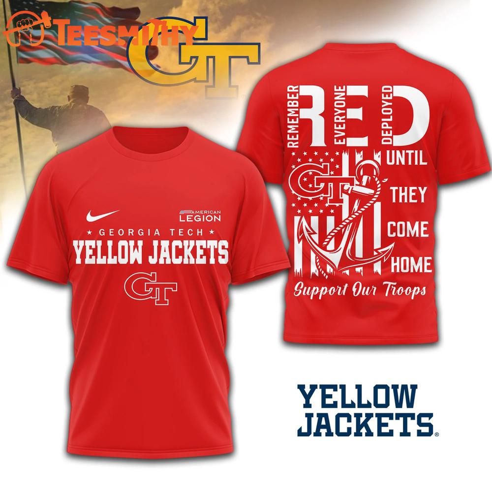 Georgia Tech Yellow Jackets 2026 NCAA Red Friday 3D T Shirt