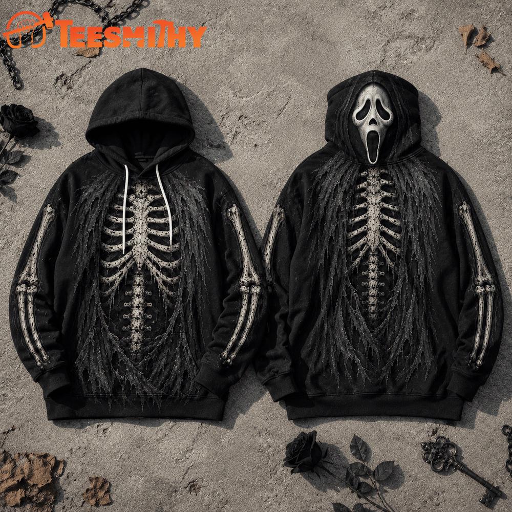 Ghostface Skeleton Graphic Halloween 2026 Hoodie