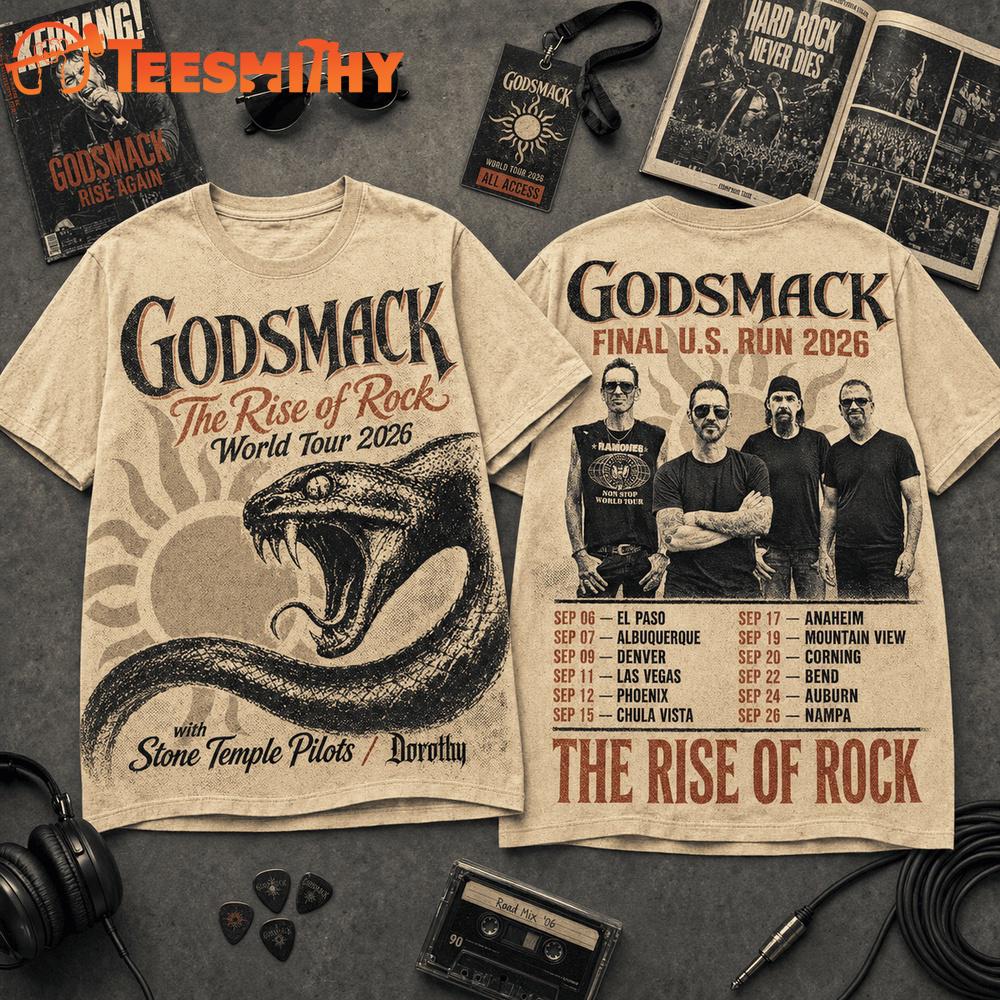 Godsmack The Rise of Rock World Tour 2026 T Shirt