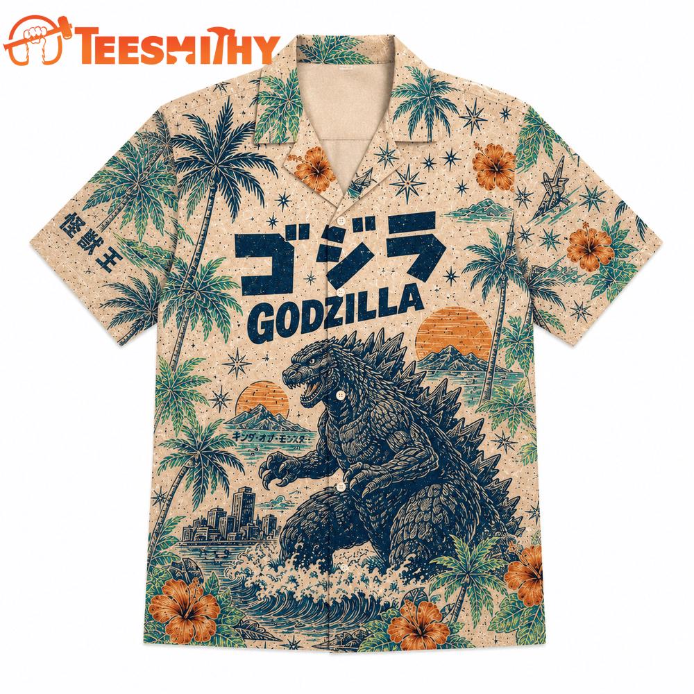 Godzilla Tropical Summer Vibes Hawaiian Shirt