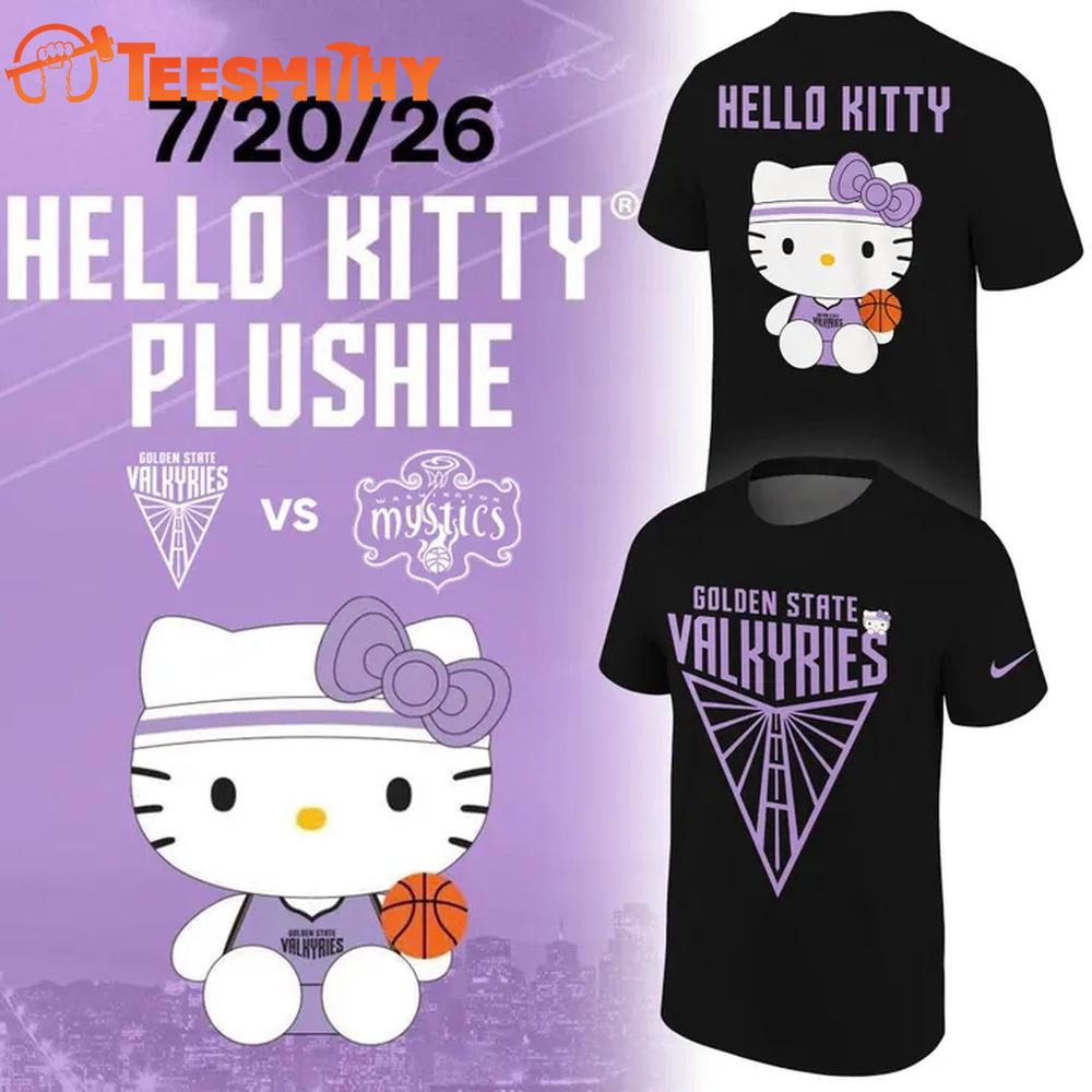 Golden State Valkyries x Hello Kitty 2026 Black 3D Shirt