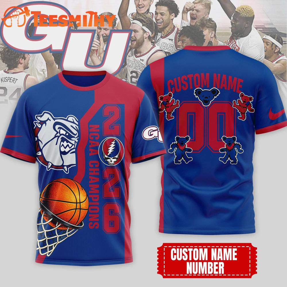 Gonzaga Bulldogs NCAA Grateful Dead Court Kings 2026 3D T Shirt