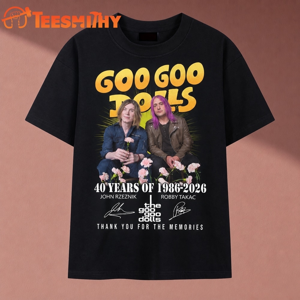 Goo Goo Dolls 40 Years Of 1986 2026 Anniversary Signatures T Shirt
