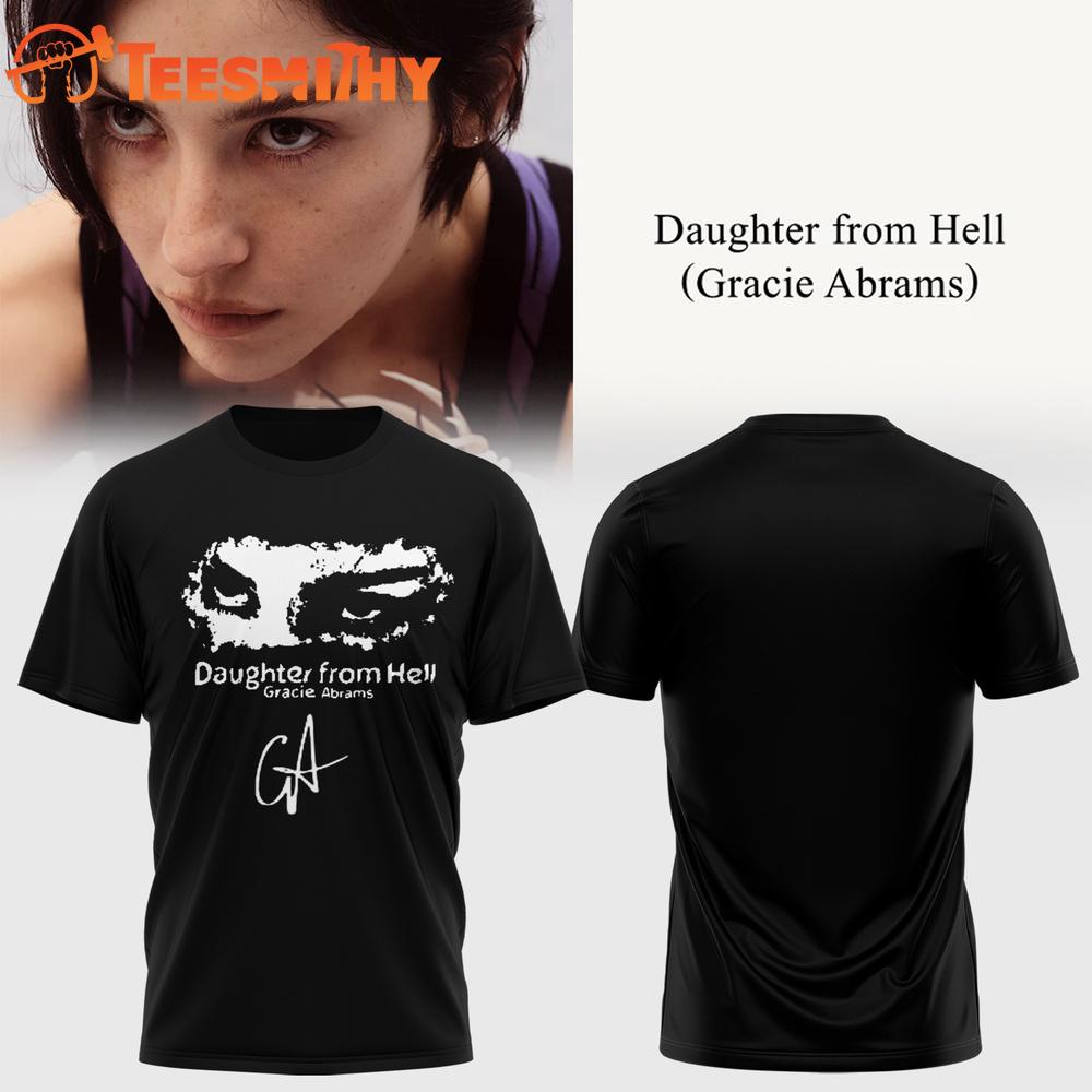 Gracie Abrams Daughter from Hell Signed 2026 Black T Shirt