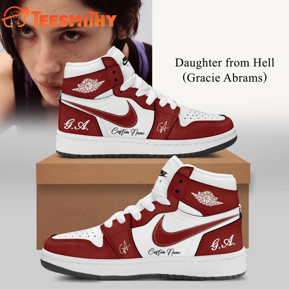 Gracie Abrams Daughter from Hell Signed Red Air Jordan 1 Shoes