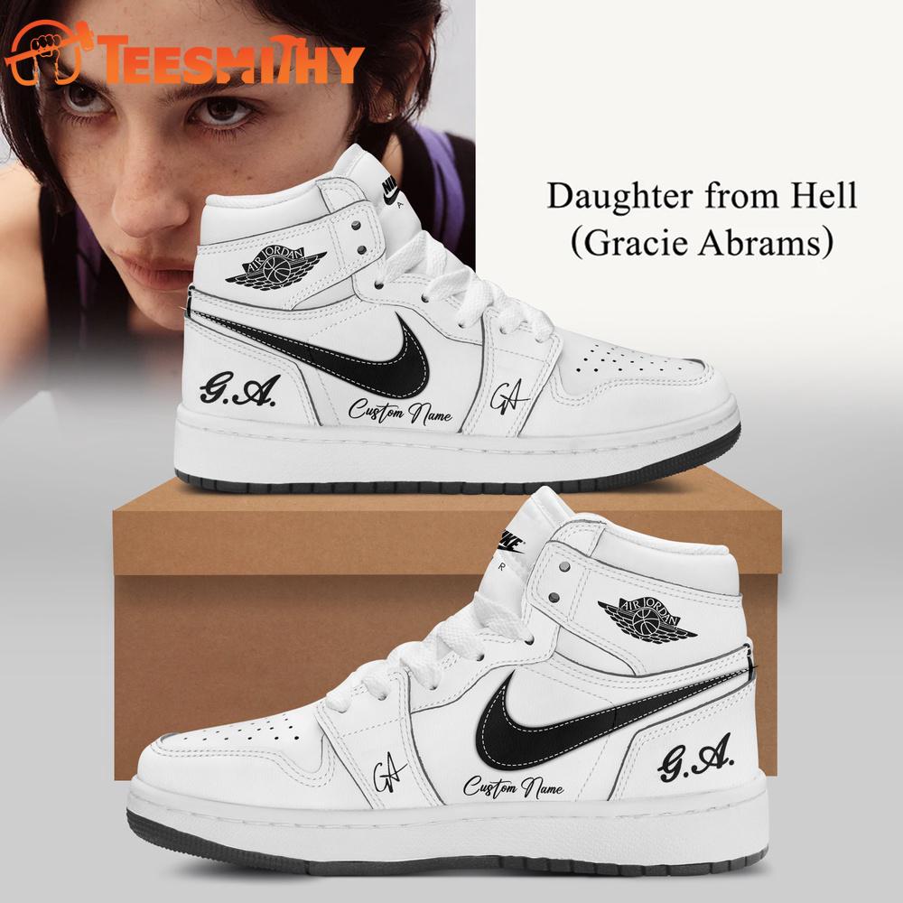 Gracie Abrams Daughter from Hell Signed White Air Jordan 1 Shoes