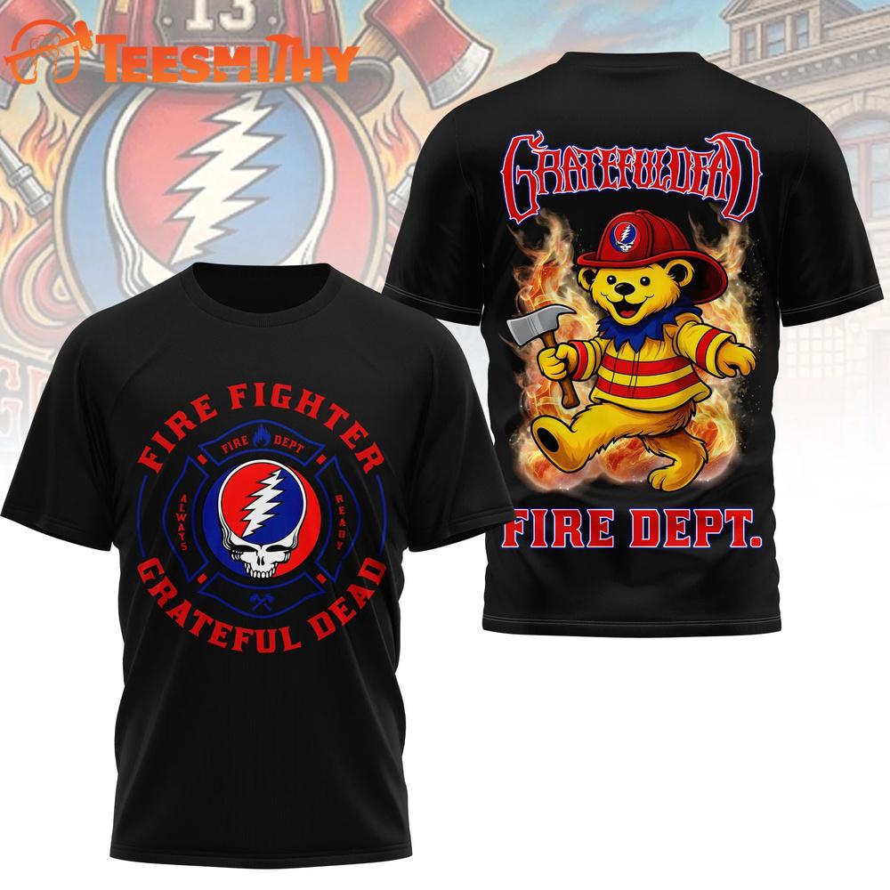 Grateful Dead Fire Dept Black T Shirt
