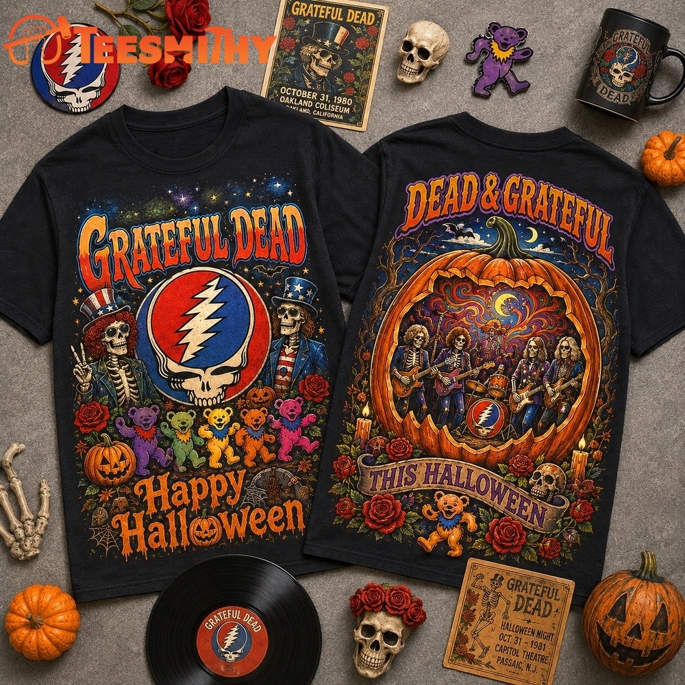 Grateful Dead Halloween Vintage Graphic Spooky Music Fan T Shirt