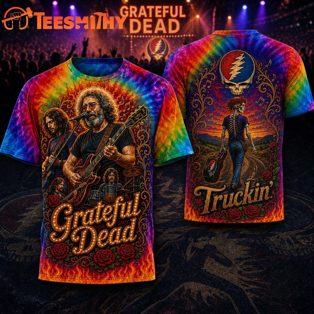 Grateful Dead Rainbow Flame Unisex 3D Shirt