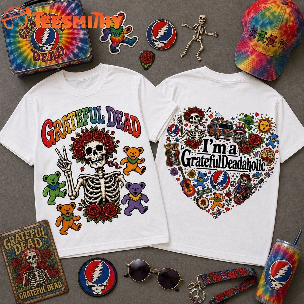 Grateful Dead Skeleton Roses Vintage 3D Shirt
