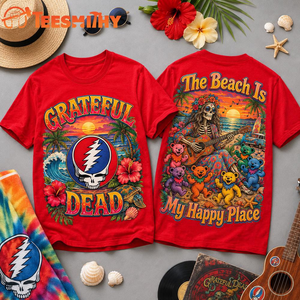 Grateful Dead The Beach Is My Happy Place 3D Shirt