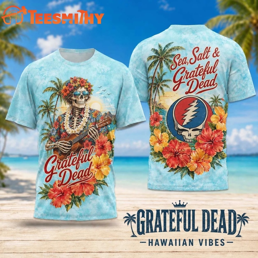 Grateful Dead Tropical Skull Ukulele Floral 2026 3D Shirt