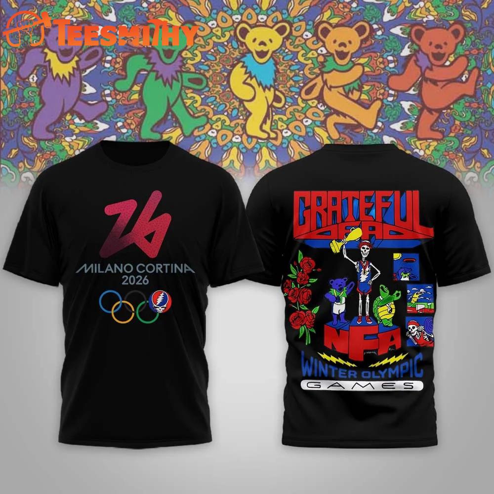 Grateful Dead Winter Olympics 2026 Black T Shirt