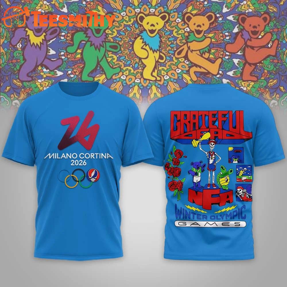 Grateful Dead Winter Olympics 2026 Blue T Shirt