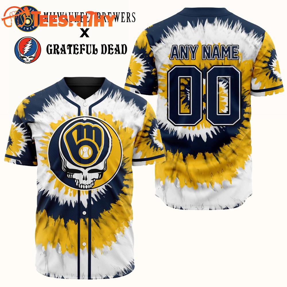 Grateful Dead x Milwaukee Brewers Custom Baseball Jersey