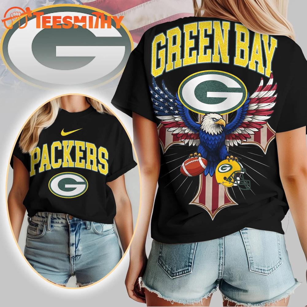 Green Bay Packers 2026 NFL Freedom Eagle All Over Print Shirt