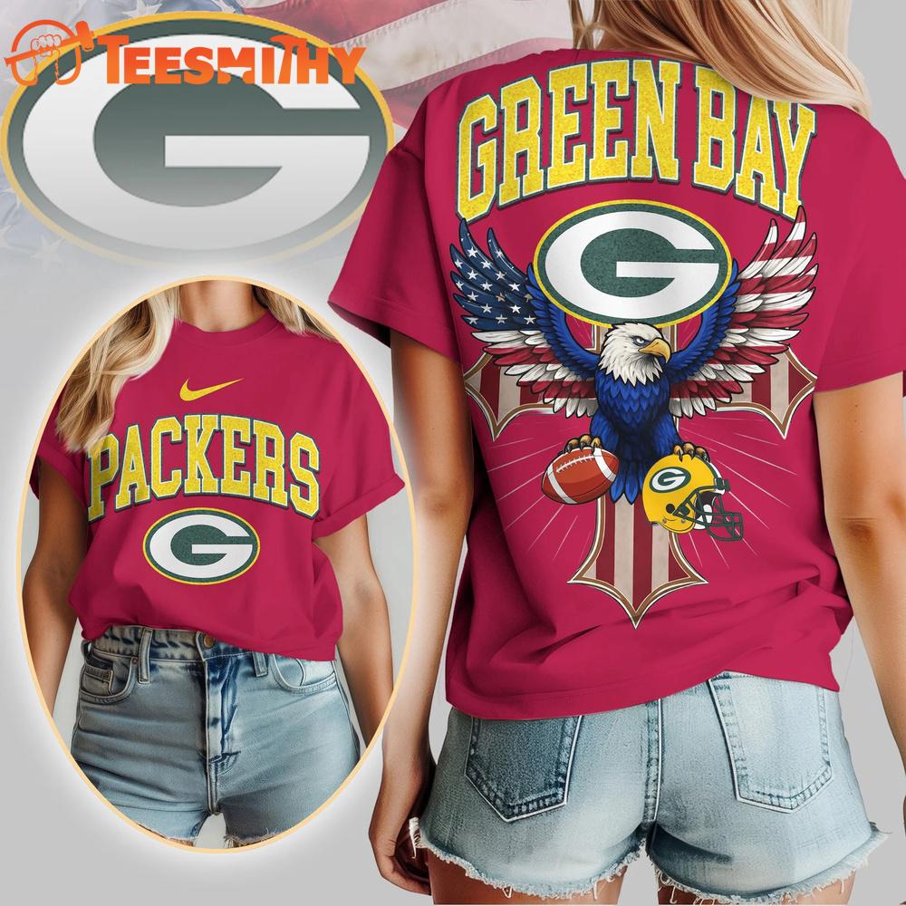 Green Bay Packers 2026 NFL Freedom Eagle All Over Print Shirt