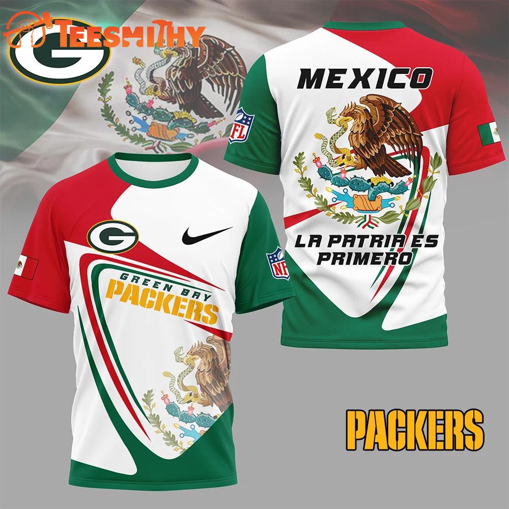Green Bay Packers 2026 NFL Mexico La Patria Es Primero Special New 3D Shirt