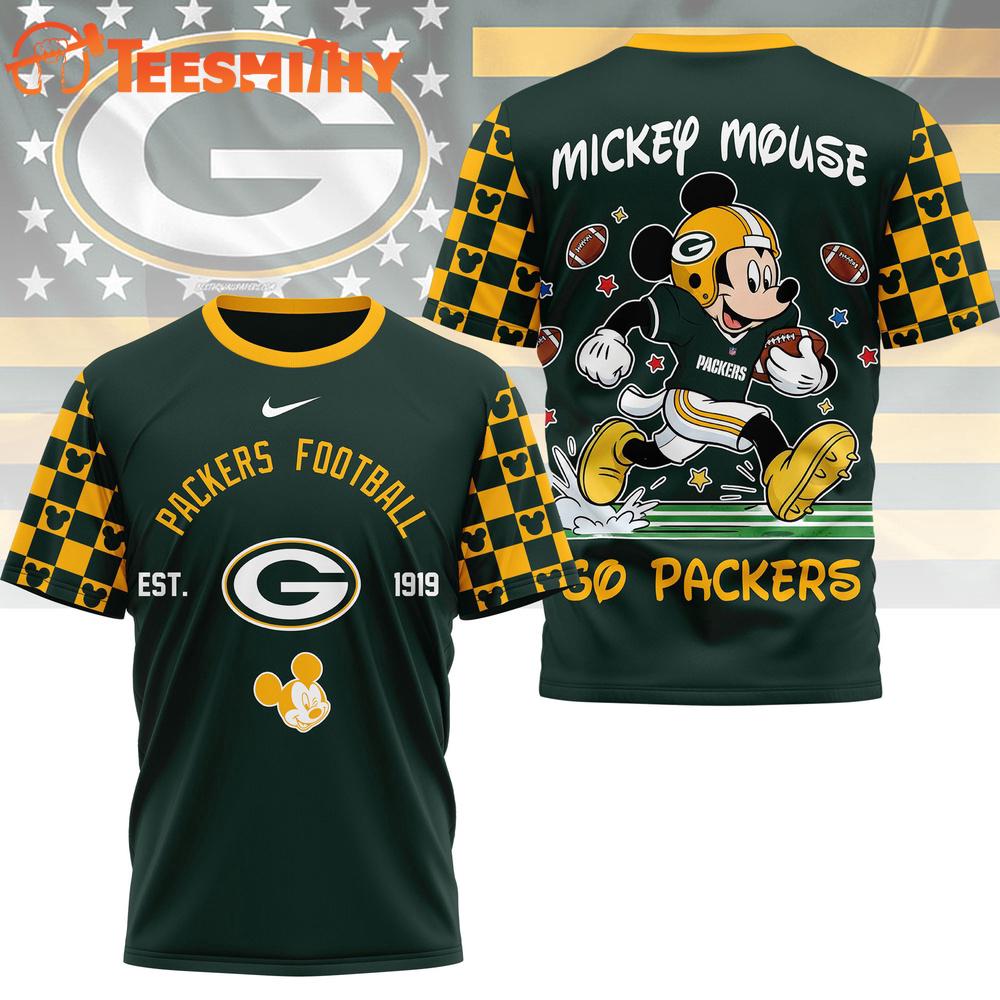 Green Bay Packers 2026 NFL Mickey Football Special New 3D T Shirt