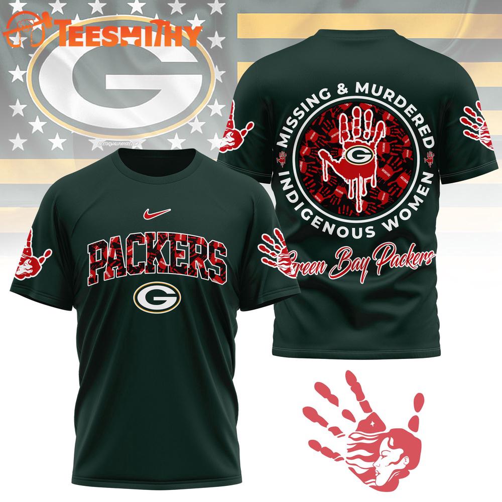 Green Bay Packers 2026 NFL Missing Murdered Indigenous Women Awareness 3D Shirt