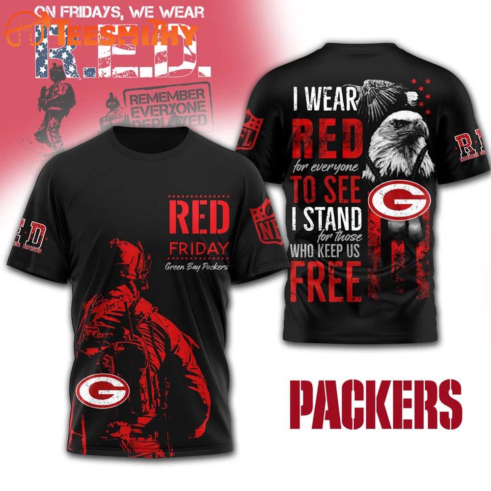 Green Bay Packers 2026 NFL RED Friday 3D T Shirt