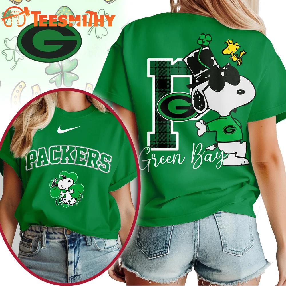 Green Bay Packers 2026 NFL Snoopy St. Patricks Day Unisex 3D Shirt