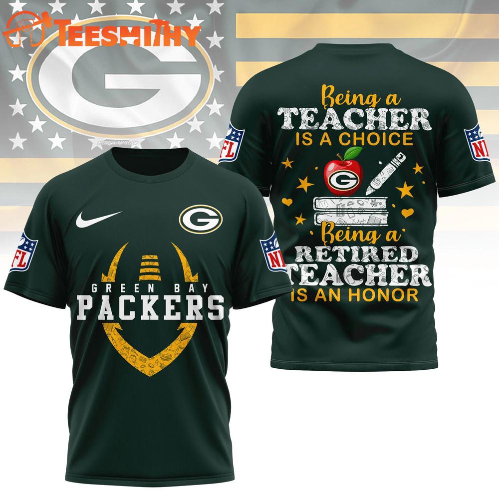 Green Bay Packers 2026 NFL Teacher Honor 3D T Shirt