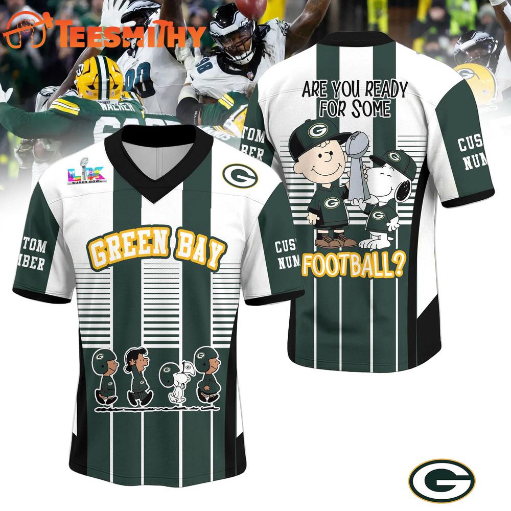 Green Bay Packers 2026 Super Bowl x Peanut Snoopy Football Jersey