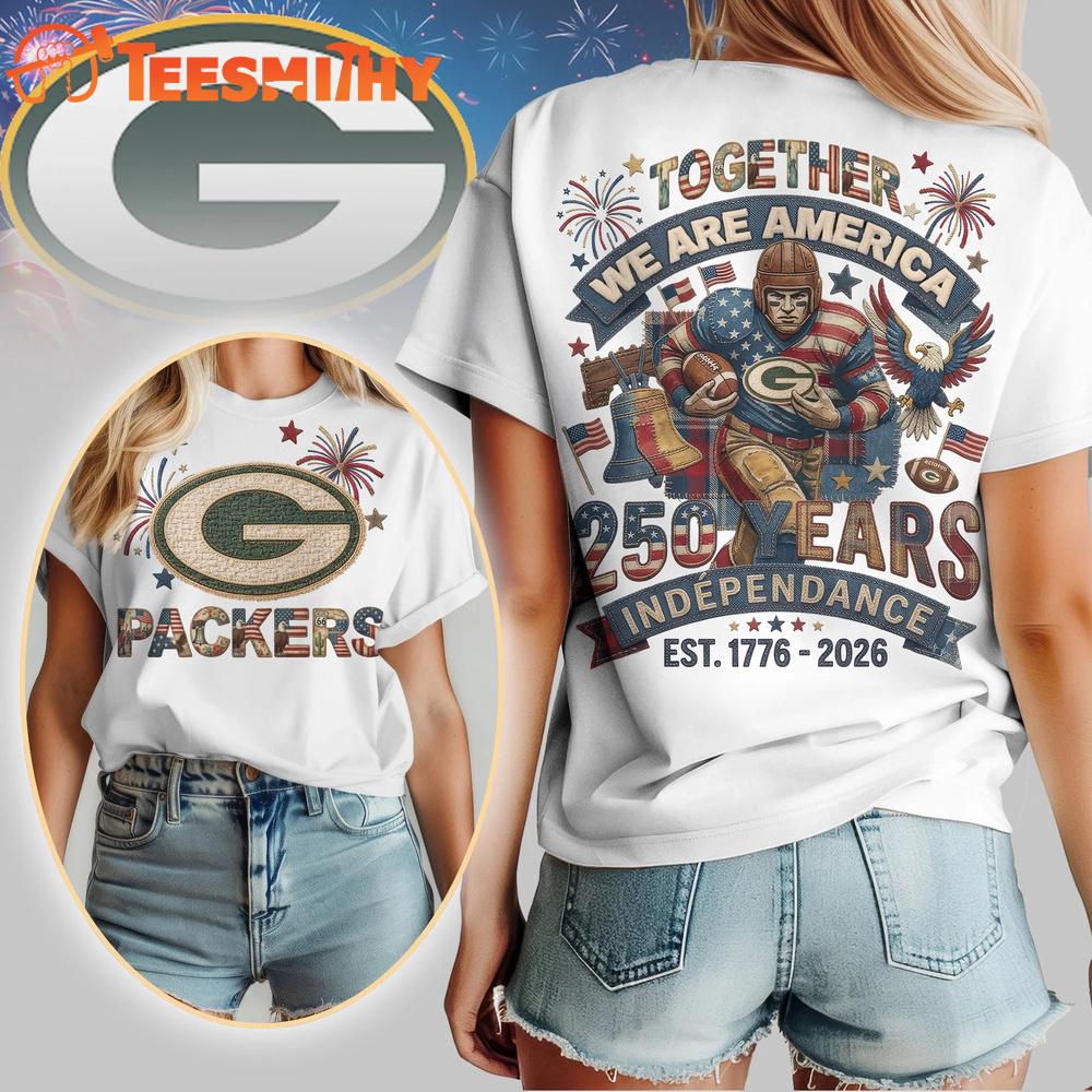 Green Bay Packers NFL 250th Anniversary Of America Patchwork All Over Print T Shirt
