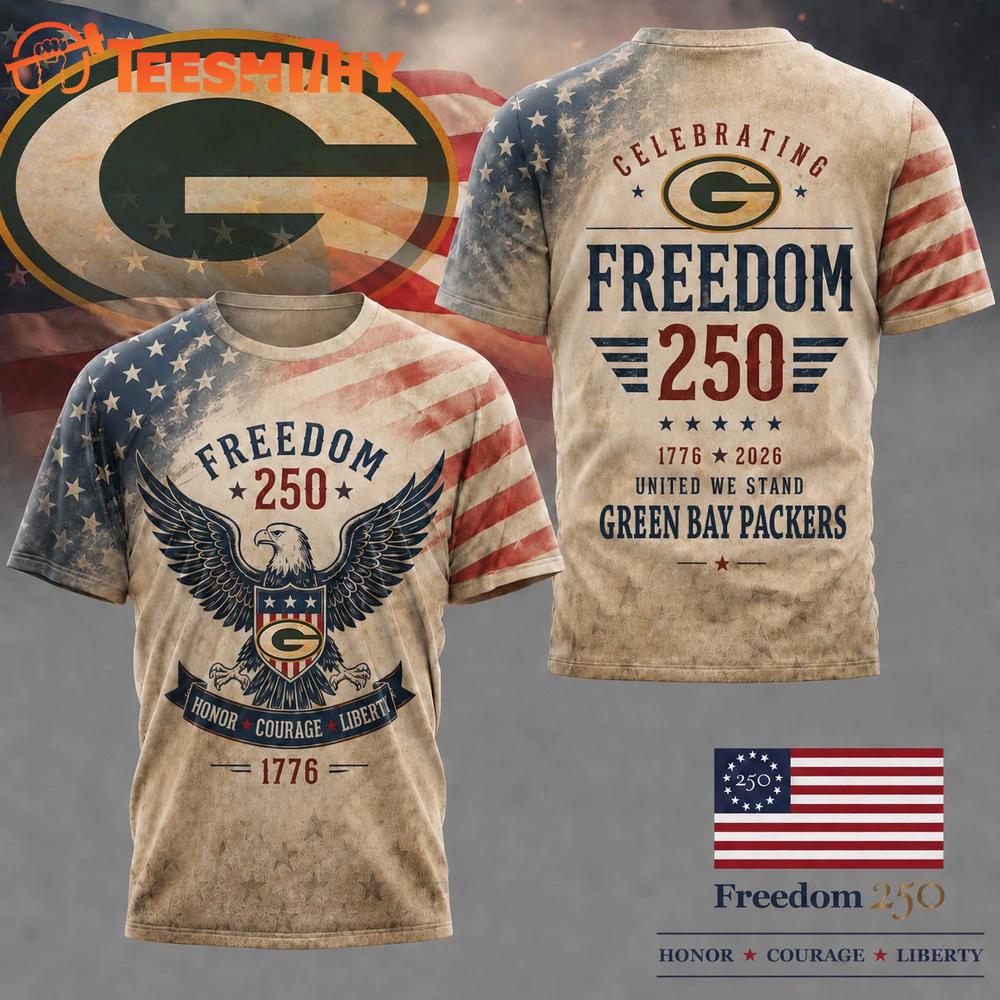 Green Bay Packers NFL Ameica Freedom 250 Patriotic Limited 3D Shirt