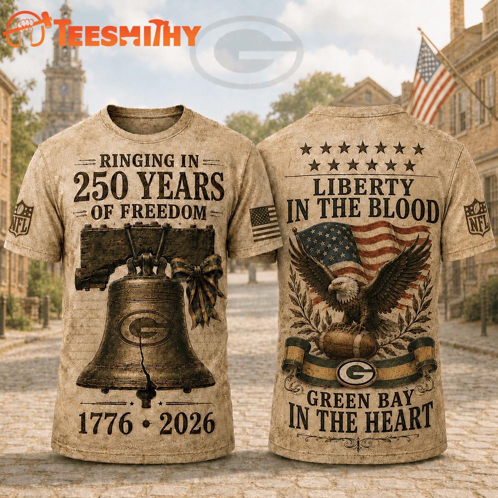 Green Bay Packers NFL American Ringing in 250 Years 3D Shirt